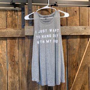 “I just want to hangout with my dog” cotton tank
